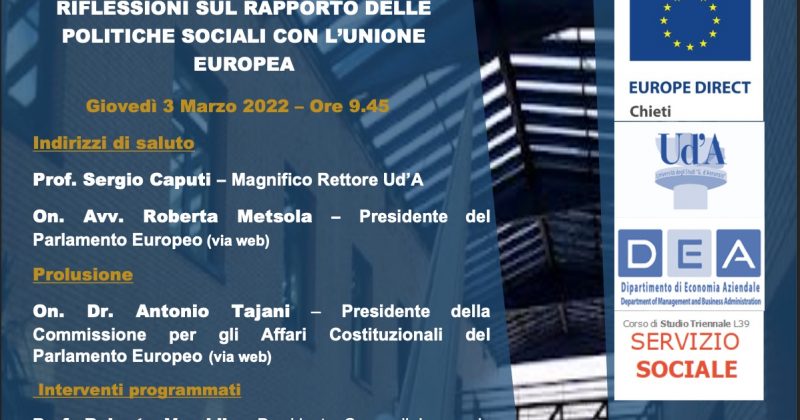 Riceviamo e divulghiamo: “Riflessioni sul Rapporto delle Politiche Sociali con l’Unione Europea”